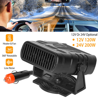 24V 200W Or  12V 120W Portable Car Heater Heating Fan 2 In 1 Defroster Demister Windshield Heater Automotive Cooling Fan - 5.0 - CJ