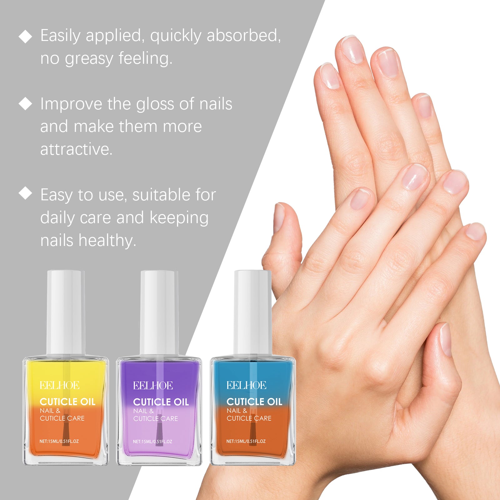 EELHOE Double - Layer Nail Cuticle Oil For Nail Cuticle Repair, Moisturizing And Softening Nail Surface Care Oil - 5 - CJ