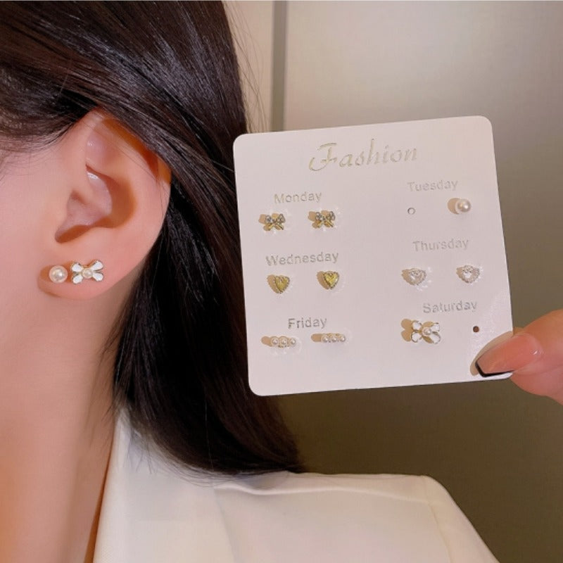 6 - piece Set Of High - end And Simple Stud Earrings - 5 - CJ