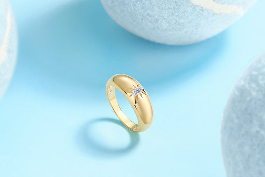 1Eight - prong Radiance - A Fashionable And Luxurious Jewelry Piece Set With Moissanite S925 Sterling Silver And Gold - plated Diamond Prohibit TikTok sales - 5 - CJ