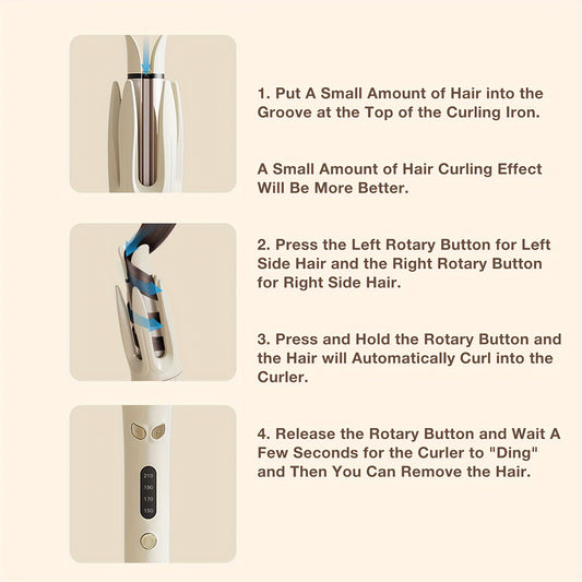 Automatic Hair Curler, 28mm Barrel, 4 Temperature Modes, Negative Ion Generator, Smart Timer And Sensor, Auto Off For Safety - 5 - CJ