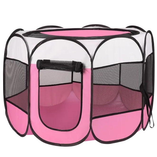 Portable Foldable Pet Fence Sports Pen Dog House - 5 - CJ