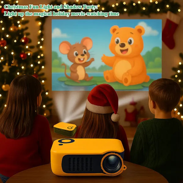 Mini Projector, Multi - Port Design, 4 - Way Projection, Manual Focus, 1080P Support, Home Office Outdoor Projector - 5 - CJ