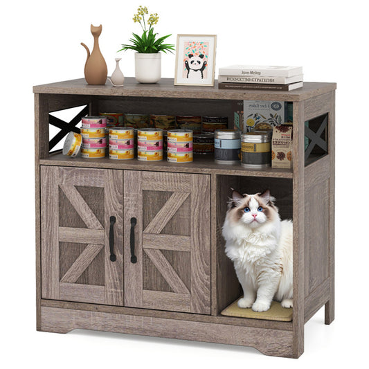 Cat Litter Box Enclosure Hidden Cat Washroom Furniture With Storage - 5 - cjdroshippping