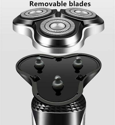 Electric Shaver Mens Razor Rotary Waterproof Pop - Up Beard Trimmer Wet Dry Cordless Nose Hair Cutting Barber Shaving Machine - 5 - CJ