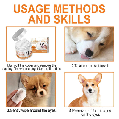 Yegebang Pet Wipes For Cleaning Dogs And Cats Tear Stains Eye Cleaning Wipes Eye Dirt Cotton Pads - 5 - CJ