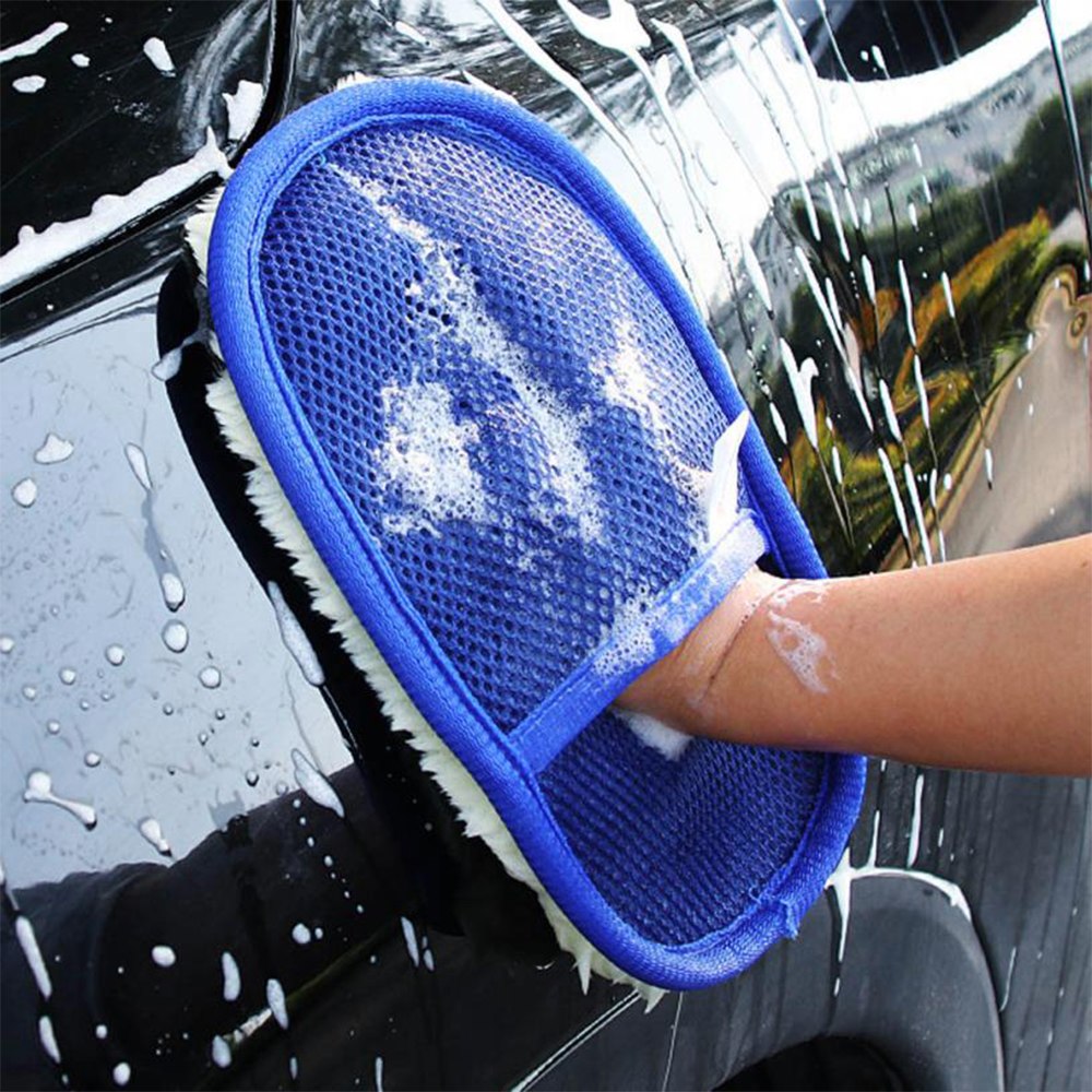 Car type soft hair car wash cleaning gloves car motorcycle car wash car care cleaning tools - 0 - CJ - Blue - CJQCGJQC00024 - Blue