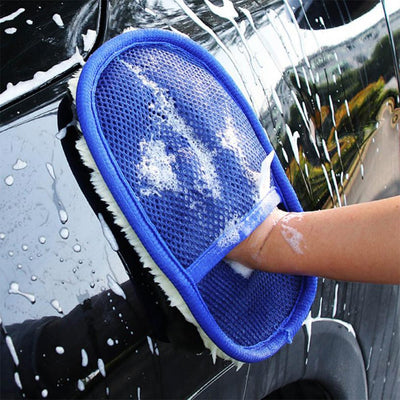 Car type soft hair car wash cleaning gloves car motorcycle car wash car care cleaning tools - 0 - CJ - Blue - CJQCGJQC00024 - Blue