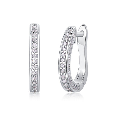 1Highlight - S925 Moissanite Sterling Silver Earrings With Platinum - plated Stud Earrings, Fashionable, Trendy And Affordable Diamond Jewelry Prohibit Tk Sales - 5 - cjdropshipping