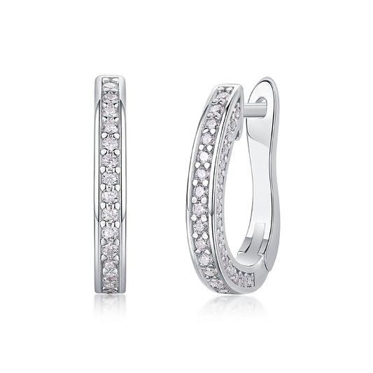 1Highlight - S925 Moissanite Sterling Silver Earrings With Platinum - plated Stud Earrings, Fashionable, Trendy And Affordable Diamond Jewelry Prohibit Tk Sales - 5 - cjdropshipping