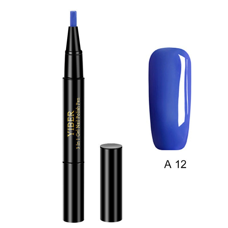 5pcs Nail Polish Pen 3 In 1 One Step Glue Pen Multicolor - 0 - CJ