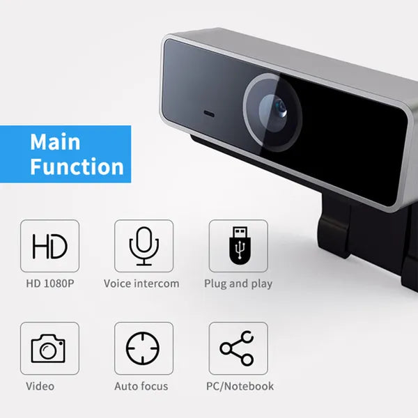 FHD 1080P Webcam USB PC Computer Webcam Auto Focus With Microphone 60 - Degree Widescreen Desktop Laptop Webcam Live Streaming Webcam - 5 - CJ