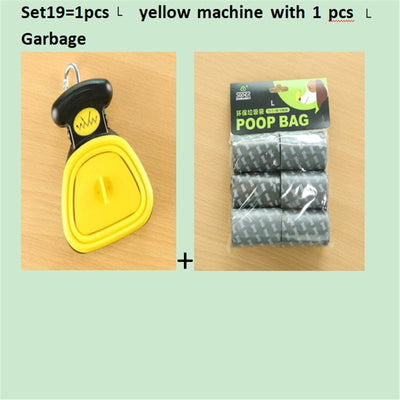 Dog Pet Travel Foldable Pooper Scooper With 1 Roll Decomposable bags Poop Scoop Clean Pick Up Excreta Cleaner Epacket Shipping - 0 - CJ - Set 19 - YellowLXL - CJJJCWGY00674 - Set 19 - YellowLXL