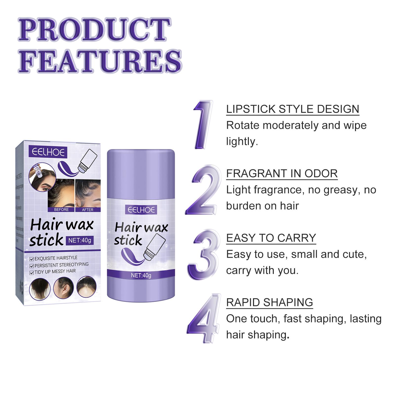 EELHOE Hair Wax Stick Broken Hair Polishing Hair Wax Stick Small Broken Hair Hair Finishing Broken Hair Styling Cream Haircare Gel Haircare - 5.0 - CJ