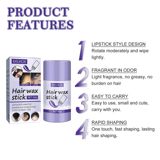 EELHOE Hair Wax Stick Broken Hair Polishing Hair Wax Stick Small Broken Hair Hair Finishing Broken Hair Styling Cream Haircare Gel Haircare - 5.0 - CJ