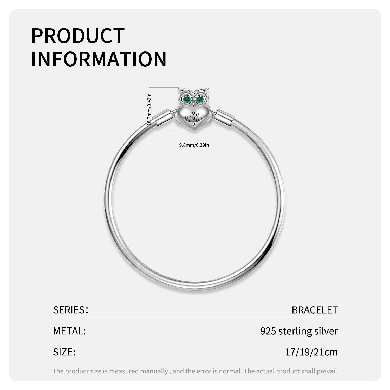 S925 Sterling Silver Snake Bone Chain Bracelet Owl Buckle 3MM Basic Chain Diy Chain - 4 - https://x.com/titan_prim62775J