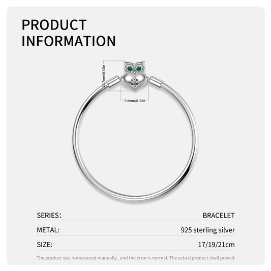 S925 Sterling Silver Snake Bone Chain Bracelet Owl Buckle 3MM Basic Chain Diy Chain - 4 - https://x.com/titan_prim62775J