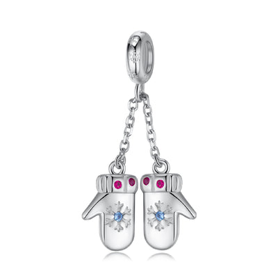 Snowflake Gloves Pendant Christmas Series 925 Silver Personality Necklace Bracelet Diy Pendant - 4 - CJ