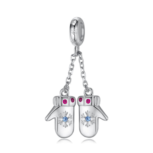 Snowflake Gloves Pendant Christmas Series 925 Silver Personality Necklace Bracelet Diy Pendant - 4 - CJ