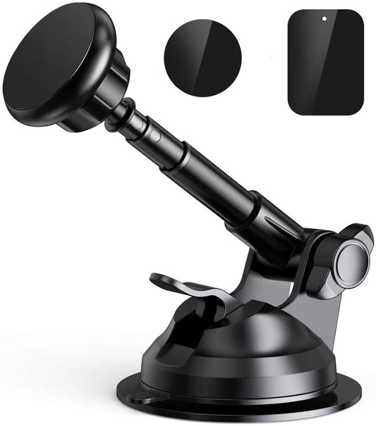 Creative 360 degree rotating suction cup telescopic magnet aluminum alloy car phone holder - 0 - CJ