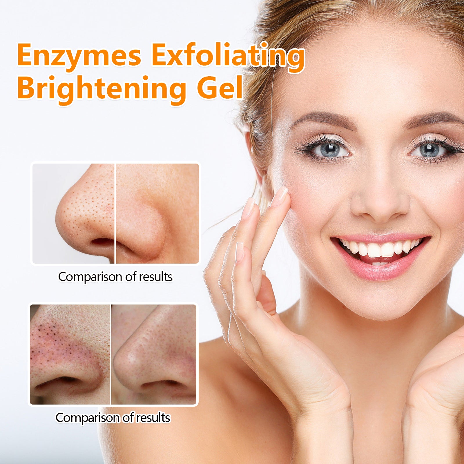 Hoygi Orange Enzymes Exfoliating Brightening Gel, Gently exfoliate blackheads, shrink pores, lighten and smooth delicate skin - 5 - CJ