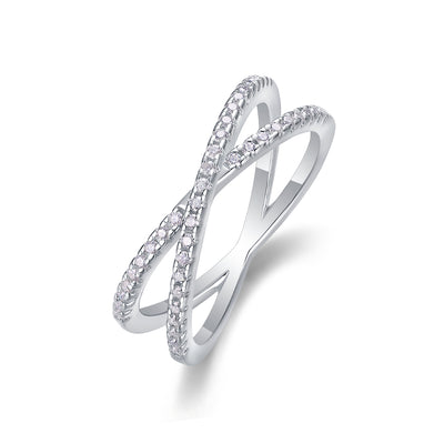 1Double Band Diamond Ring Luxury Fashion Set Moissanite Silver Ring Prohibit TikTok sales - 5 - CJ