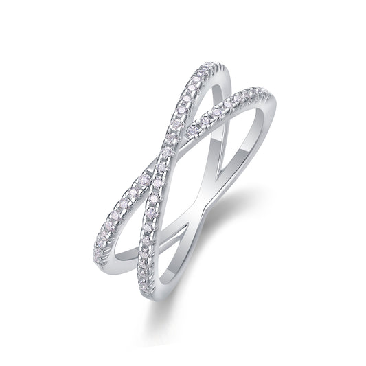 1Double Band Diamond Ring Luxury Fashion Set Moissanite Silver Ring Prohibit TikTok sales - 5 - CJ