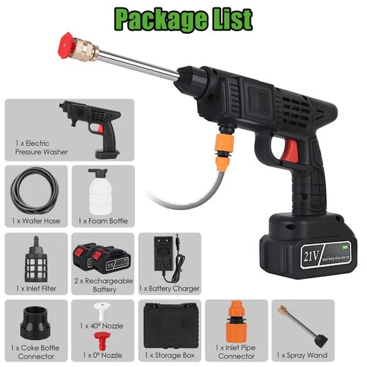 Cordless Pressure Washer Portable Electric Power Washer High Pressure Water Sprayer 400PSI Car Washer Cleaner With Nozzle Foam Bottle Filter 1200mAh 21V Battery And Charger - 5 - CJ