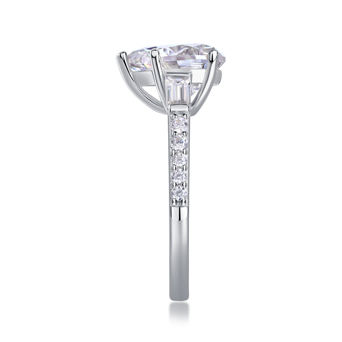 1Large Diamond Diamond Ring Luxury Fashion Set Moissanite Silver Ring Prohibit Tk Sales - 5 - CJ