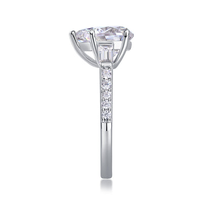 1Large Diamond Diamond Ring Luxury Fashion Set Moissanite Silver Ring Prohibit Tk Sales - 5 - CJ