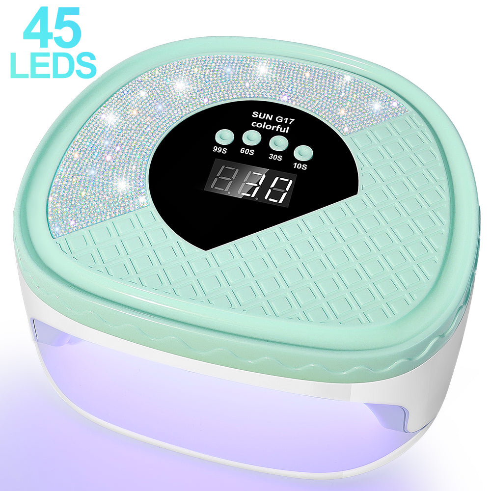 UV Nail Dryer Gel Nail Lamp, LED Light For Gel Polish - 4 Timers Professional Nail Art Accessories Nail Lamp With 42 Beads & Touch Display, Shining Crystal Decorations, Curing Gel Toe Nails - 5 - CJ