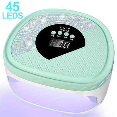 UV Nail Dryer Gel Nail Lamp, LED Light For Gel Polish - 4 Timers Professional Nail Art Accessories Nail Lamp With 42 Beads & Touch Display, Shining Crystal Decorations, Curing Gel Toe Nails - 5 - CJ