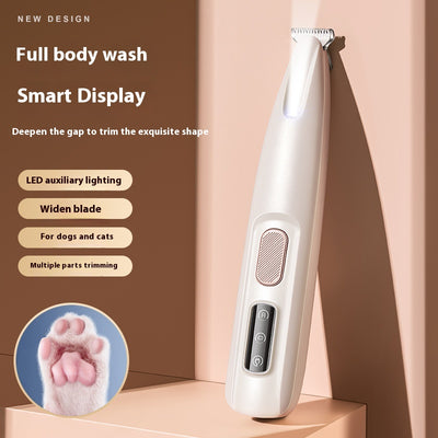 Pets Dog Paw Trimmer With LED Light Fully Waterproof Pet Hair Trimmer With LED Display Dog Clippers For Grooming Widen Blade - 0 - CJ