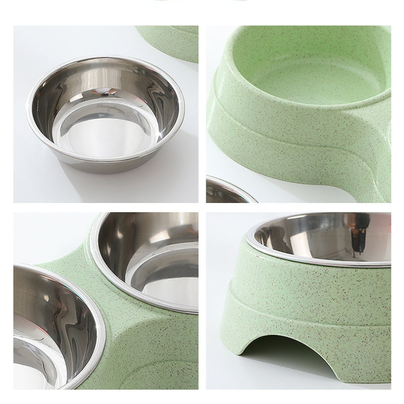 Double Pet Bowls Dog Food Water Feeder Stainless Steel Pet Drinking Dish Feeder Cat Puppy Feeding Supplies Small Dog Accessories - 5 - CJ