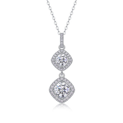 1Snowy Wonderland - A Fashionable And Luxurious Diamond Jewelry Pendant Set With 1 - carat Moissanite S925 Sterling Silver And Platinum Plating Prohibit TikTok sales - 5 - cj