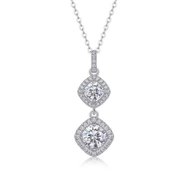 1Snowy Wonderland - A Fashionable And Luxurious Diamond Jewelry Pendant Set With 1 - carat Moissanite S925 Sterling Silver And Platinum Plating Prohibit TikTok sales - 5 - cj