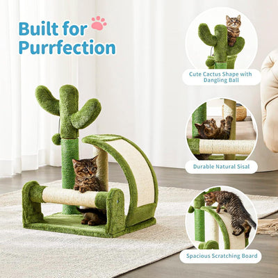 Cactus Shape Natural Sisal Rope Easy To Assemble Green Cat Scratching Post - 5 - cjdroshippping