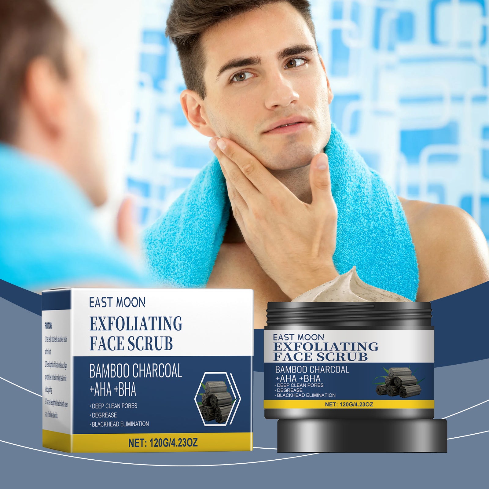 East Moon Charcoal Facial Scrub, Gentle Exfoliating Comfort Cleansing Face Moisturizing Moisturizing Scrub - 5 - CJ