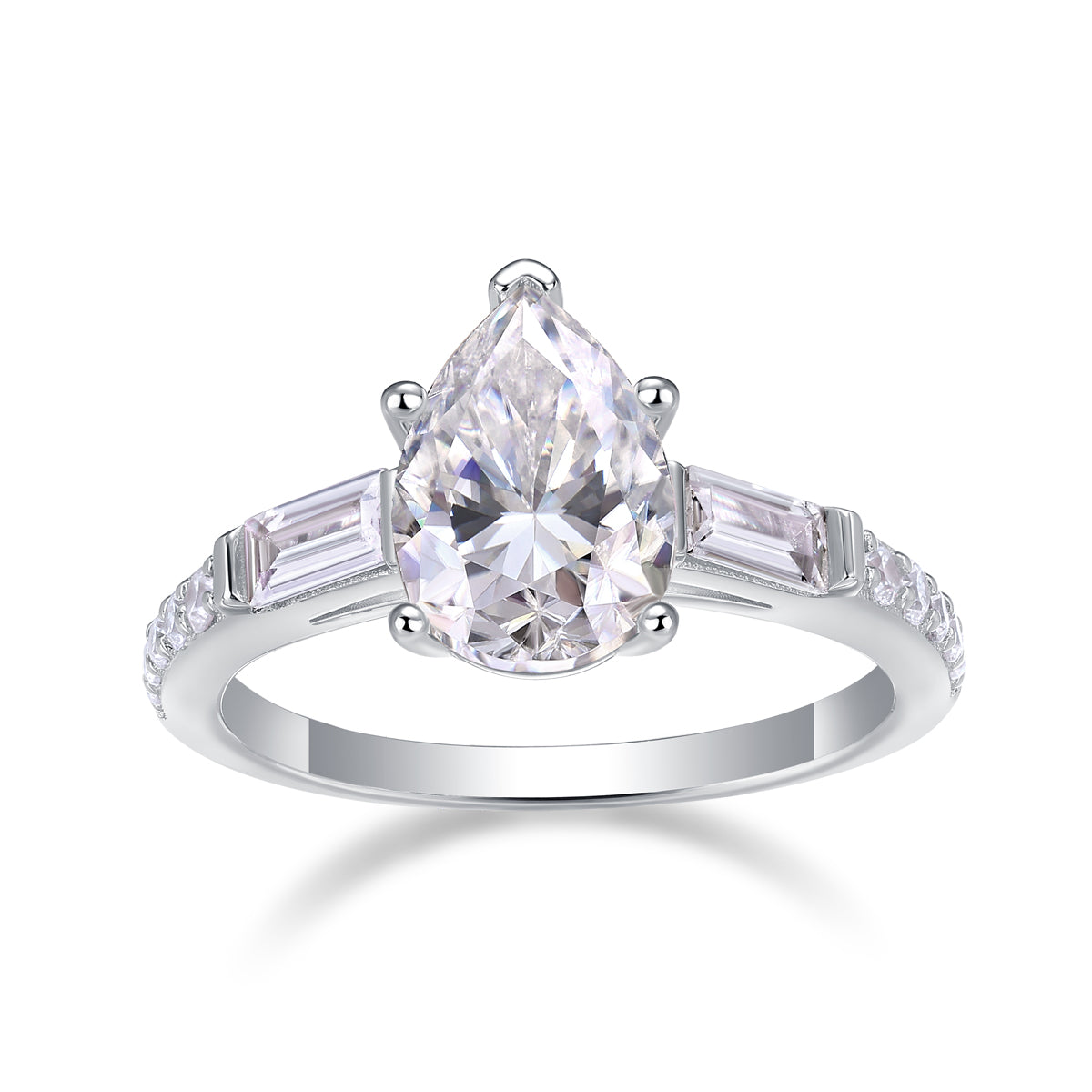 1Large Diamond Diamond Ring Luxury Fashion Set Moissanite Silver Ring Prohibit Tk Sales - 5 - CJ