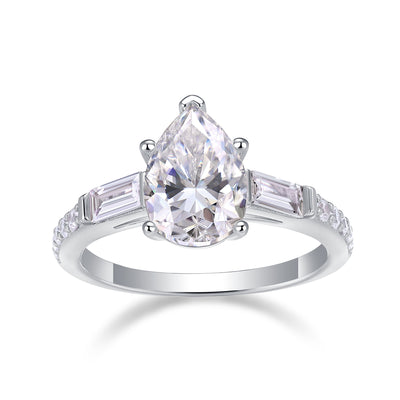 1Large Diamond Diamond Ring Luxury Fashion Set Moissanite Silver Ring Prohibit Tk Sales - 5 - CJ