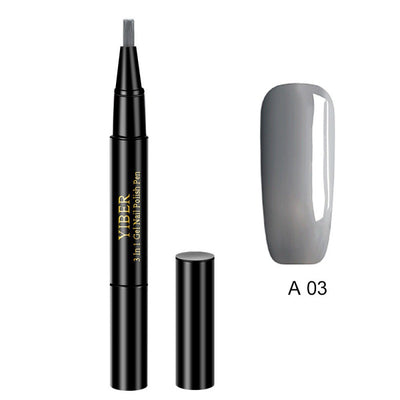 5pcs Nail Polish Pen 3 In 1 One Step Glue Pen Multicolor - 0 - CJ