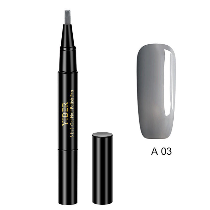 5pcs Nail Polish Pen 3 In 1 One Step Glue Pen Multicolor - 0 - CJ