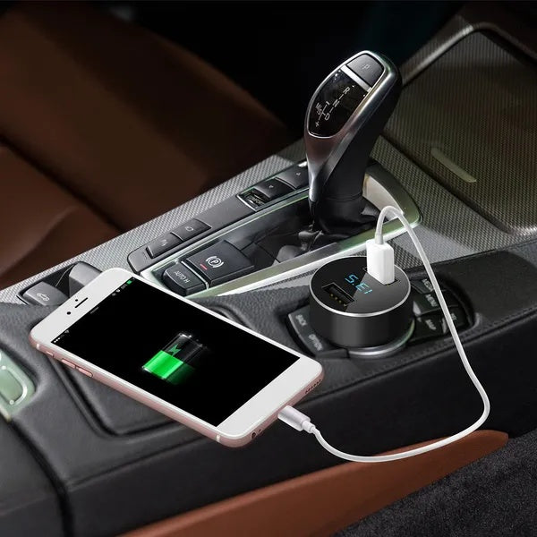 Dual USB Car Charger Adapter Aluminum Alloy Fast Car Charging - 5 - CJ
