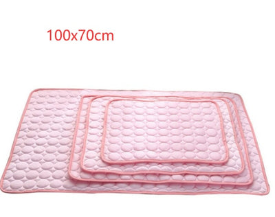 Pet Dog Cat Ice Silk Cold Nest Pad For Cooling In Summer - 0 - CJ - Pink - 102x70cm - CJJJCWGY00320 - Pink - 102x70cm
