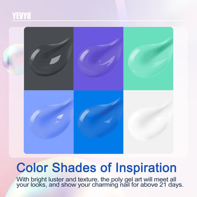 6 PCS Polygel Nail Kit With UV Nail Lamp, Slip Solution, Top Base Coat, Builder Nails Art Tools For Beginners - 5 - CJ