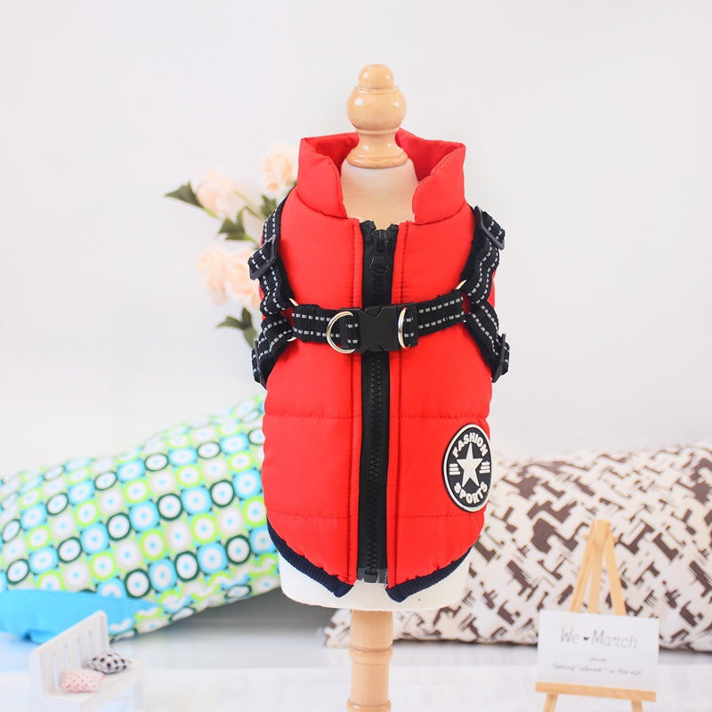 Waterproof Dog Clothes Winter Dog Coat With Harness Warm Pet Clothing Big Dog Jacket Chihuahua Labrador Coat Costume - 0 - CJ
