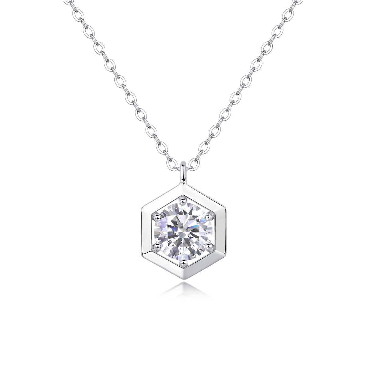 1Geometric - A Fashionable And Luxurious Diamond Jewelry Pendant Set With 1 - carat Moissanite S925 Sterling Silver Prohibit TikTok sales - 5 - cj