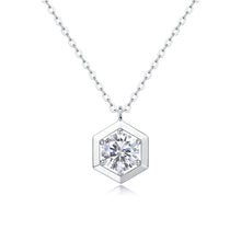 1Geometric - A Fashionable And Luxurious Diamond Jewelry Pendant Set With 1 - carat Moissanite S925 Sterling Silver Prohibit TikTok sales - 5 - cj