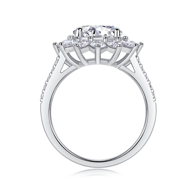 1Sunflower - A Fashionable Diamond Jewelry Piece Set With 3 - carat Moissanite S925 Sterling Silver And Platinum Diamond Ring Prohibit TikTok sales - 5 - CJ