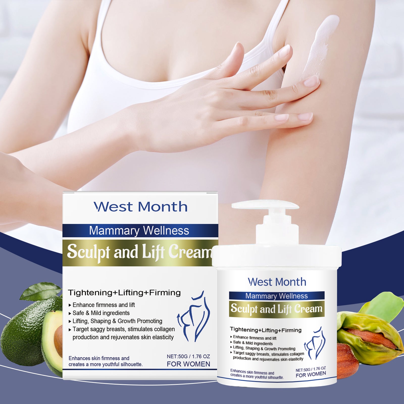 West&Month Breast Care Cream Breast Hydrating And Lifting Gentle Lifting Elastic Massage Cream - 5 - CJ